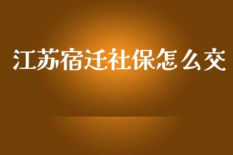 江苏宿迁社保怎么交_https://cj.lansai.wang_保险问答_第1张