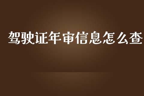 驾驶证年审信息怎么查_https://cj.lansai.wang_保险问答_第1张