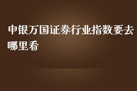 申银万国证券行业指数要去哪里看_https://cj.lansai.wang_期货问答_第1张