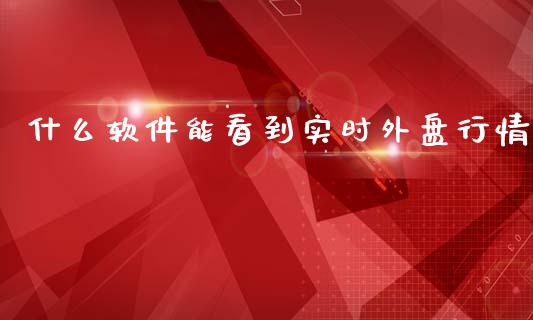 什么软件能看到实时外盘行情_https://cj.lansai.wang_保险问答_第1张