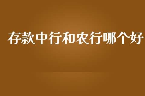 存款中行和农行哪个好_https://cj.lansai.wang_会计问答_第1张