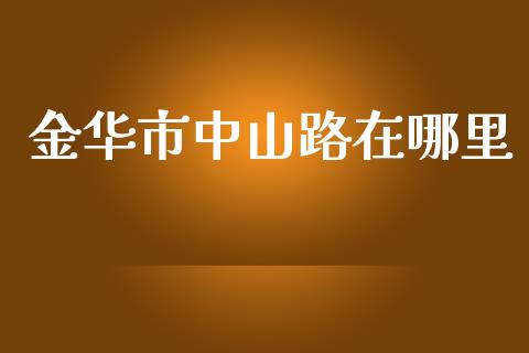 金华市中山路在哪里_https://cj.lansai.wang_股市问答_第1张