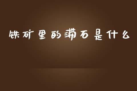 铁矿里的滞石是什么_https://cj.lansai.wang_财经百问_第1张