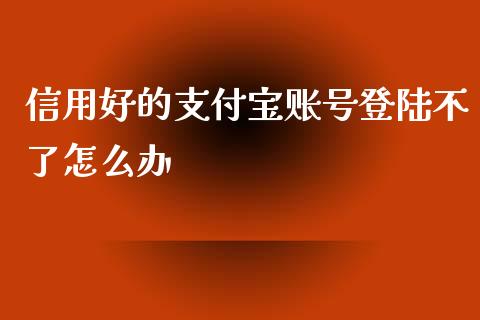 信用好的支付宝账号登陆不了怎么办_https://cj.lansai.wang_理财问答_第1张