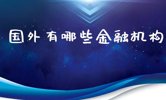 国外有哪些金融机构_https://cj.lansai.wang_财经百问_第1张