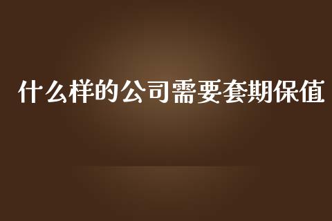 什么样的公司需要套期保值_https://cj.lansai.wang_财经问答_第1张