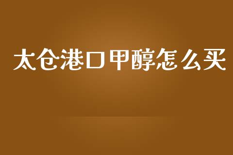 太仓港口甲醇怎么买_https://cj.lansai.wang_金融问答_第1张