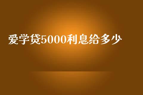 爱学贷5000利息给多少_https://cj.lansai.wang_财经百问_第1张