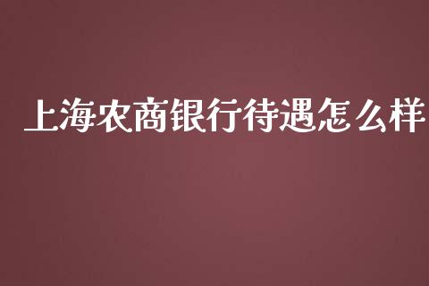 上海农商银行待遇怎么样_https://cj.lansai.wang_金融问答_第1张