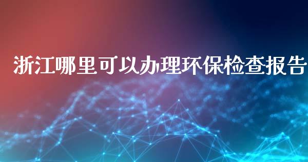 浙江哪里可以办理环保检查报告_https://cj.lansai.wang_财经问答_第1张