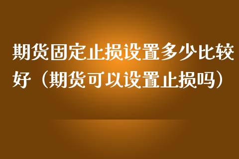 期货固定止损设置多少比较好（期货可以设置止损吗）_https://cj.lansai.wang_股市问答_第1张