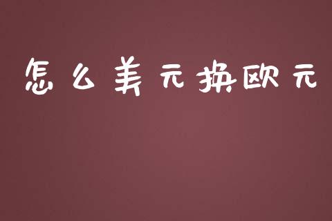 怎么美元换欧元_https://cj.lansai.wang_股市问答_第1张