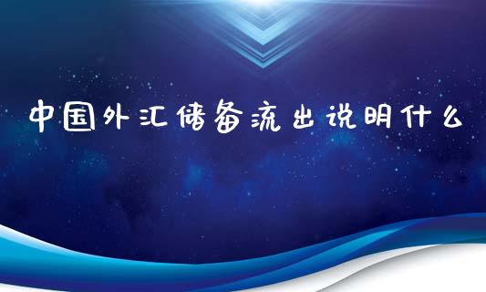 中国外汇储备流出说明什么_https://cj.lansai.wang_股市问答_第1张