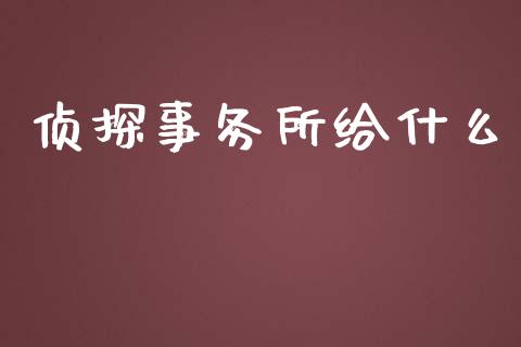 侦探事务所给什么_https://cj.lansai.wang_会计问答_第1张