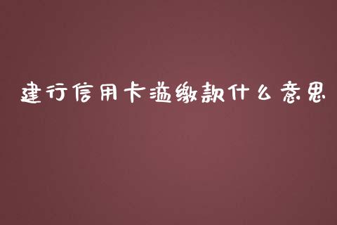 建行信用卡溢缴款什么意思_https://cj.lansai.wang_会计问答_第1张