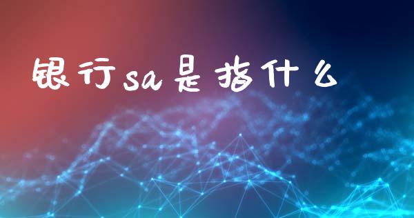 银行sa是指什么_https://cj.lansai.wang_金融问答_第1张