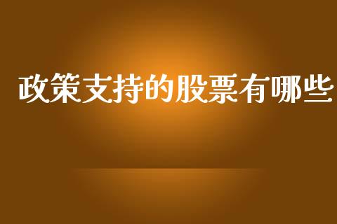 政策支持的股票有哪些_https://cj.lansai.wang_股市问答_第1张