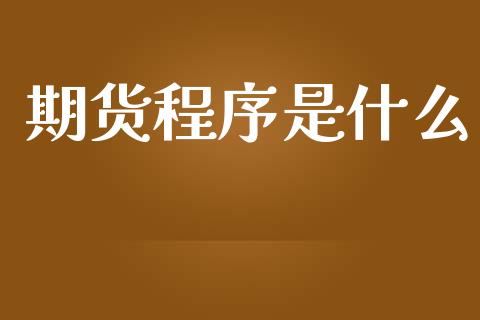 期货程序是什么_https://cj.lansai.wang_财经百问_第1张