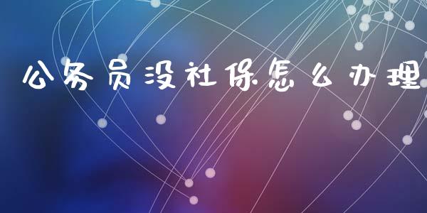 公务员没社保怎么办理_https://cj.lansai.wang_保险问答_第1张