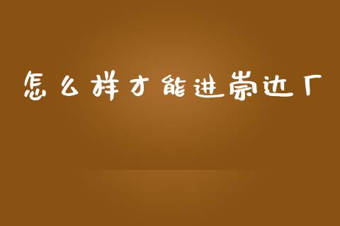 怎么样才能进崇达厂_https://cj.lansai.wang_期货问答_第1张