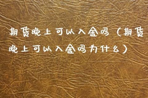 期货晚上可以入金吗（期货晚上可以入金吗为什么）_https://cj.lansai.wang_股市问答_第1张