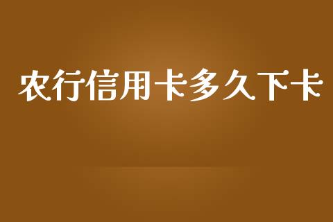 农行信用卡多久下卡_https://cj.lansai.wang_理财问答_第1张