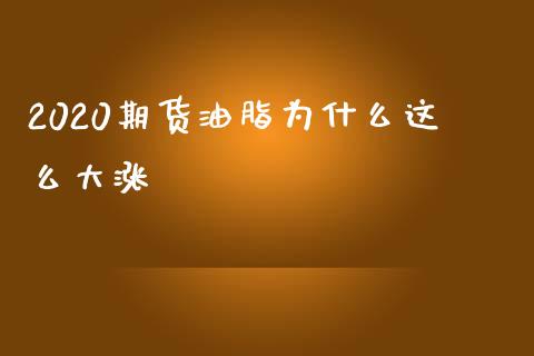 2020期货油脂为什么这么大涨_https://cj.lansai.wang_保险问答_第1张