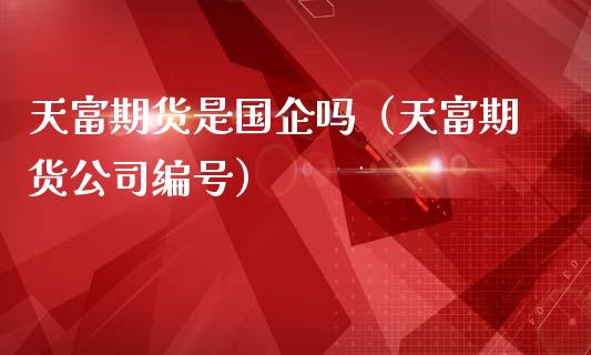 天富期货是国企吗（天富期货公司编号）_https://cj.lansai.wang_股市问答_第1张