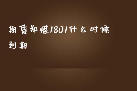 期货郑煤1801什么时候到期_https://cj.lansai.wang_保险问答_第1张