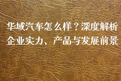 华域汽车怎么样？深度解析企业实力、产品与发展前景_https://cj.lansai.wang_保险问答_第1张