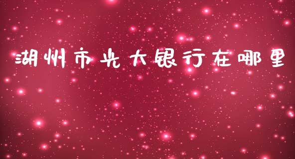 湖州市光大银行在哪里_https://cj.lansai.wang_理财问答_第1张