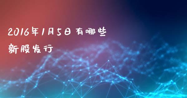 2016年1月5日有哪些新股发行_https://cj.lansai.wang_财经百问_第1张