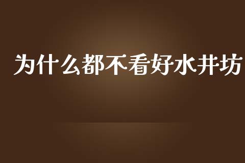 为什么都不看好水井坊_https://cj.lansai.wang_股市问答_第1张