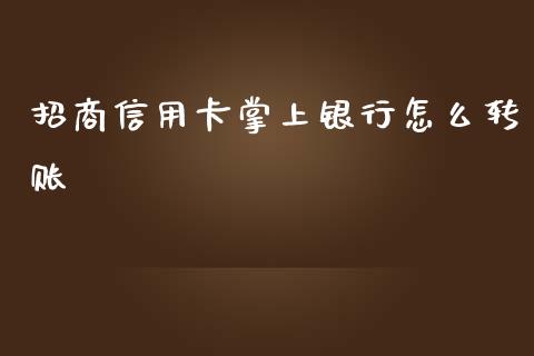 招商信用卡掌上银行怎么转账_https://cj.lansai.wang_金融问答_第1张