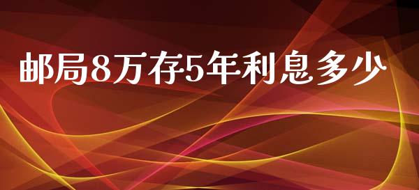 邮局8万存5年利息多少_https://cj.lansai.wang_财经百问_第1张