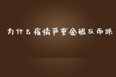 为什么疫情严重金银反而跌_https://cj.lansai.wang_期货问答_第1张