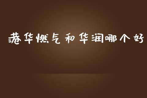 港华燃气和华润哪个好_https://cj.lansai.wang_会计问答_第1张