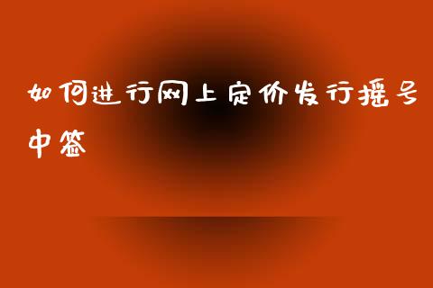 如何进行网上定价发行摇号中签_https://cj.lansai.wang_财经百问_第1张